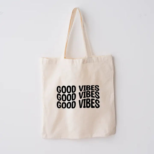a tote bag that says good vibes good vibes