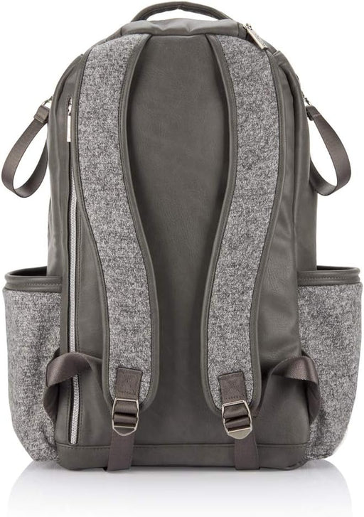 a gray backpack with two straps on it