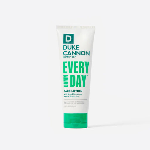 a tube of duke cannon every day face lotion