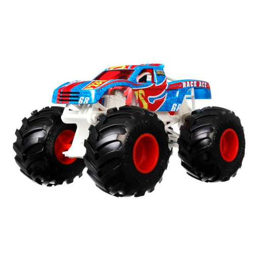 a toy monster truck with four large tires