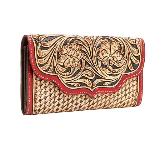 a women's wallet with a floral design