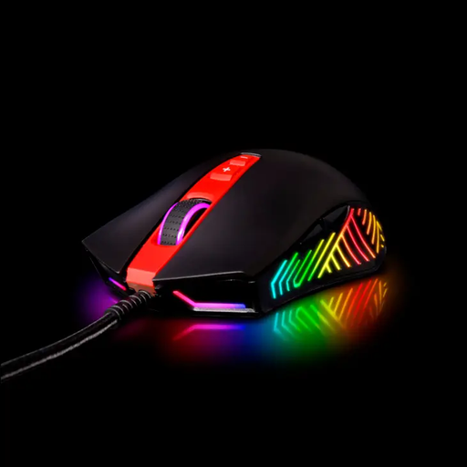 a close up of a computer mouse on a black background