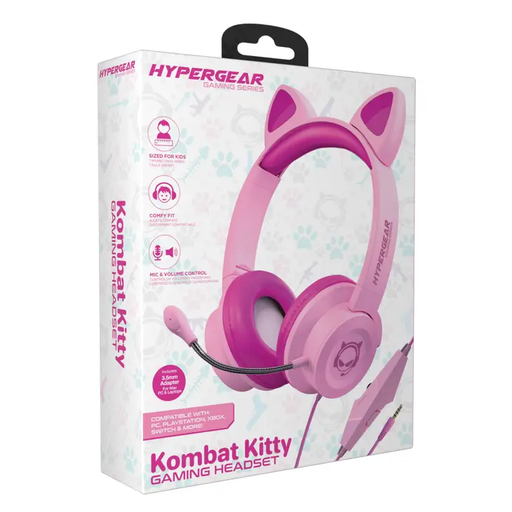 a pink kitty headphone in a box
