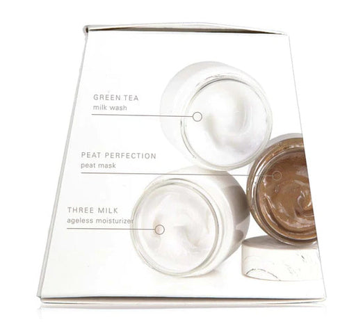 a box of three different types of face masks
