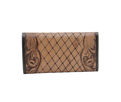 a women's wallet with a pattern on it