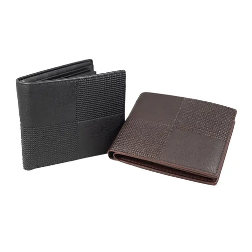 a black wallet and a brown wallet