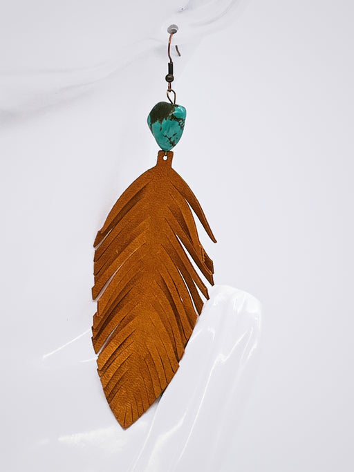 Suede Leather Earring with Turquoise