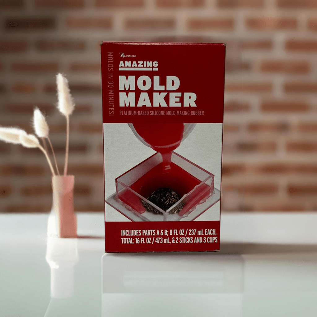 a box of mold maker sitting on a table