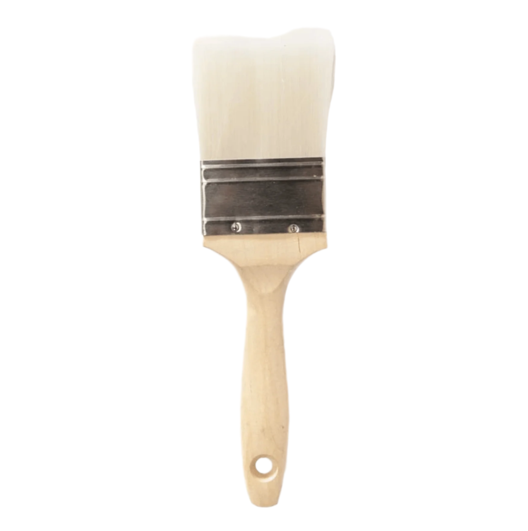 a paint brush with a white bristles on a white background