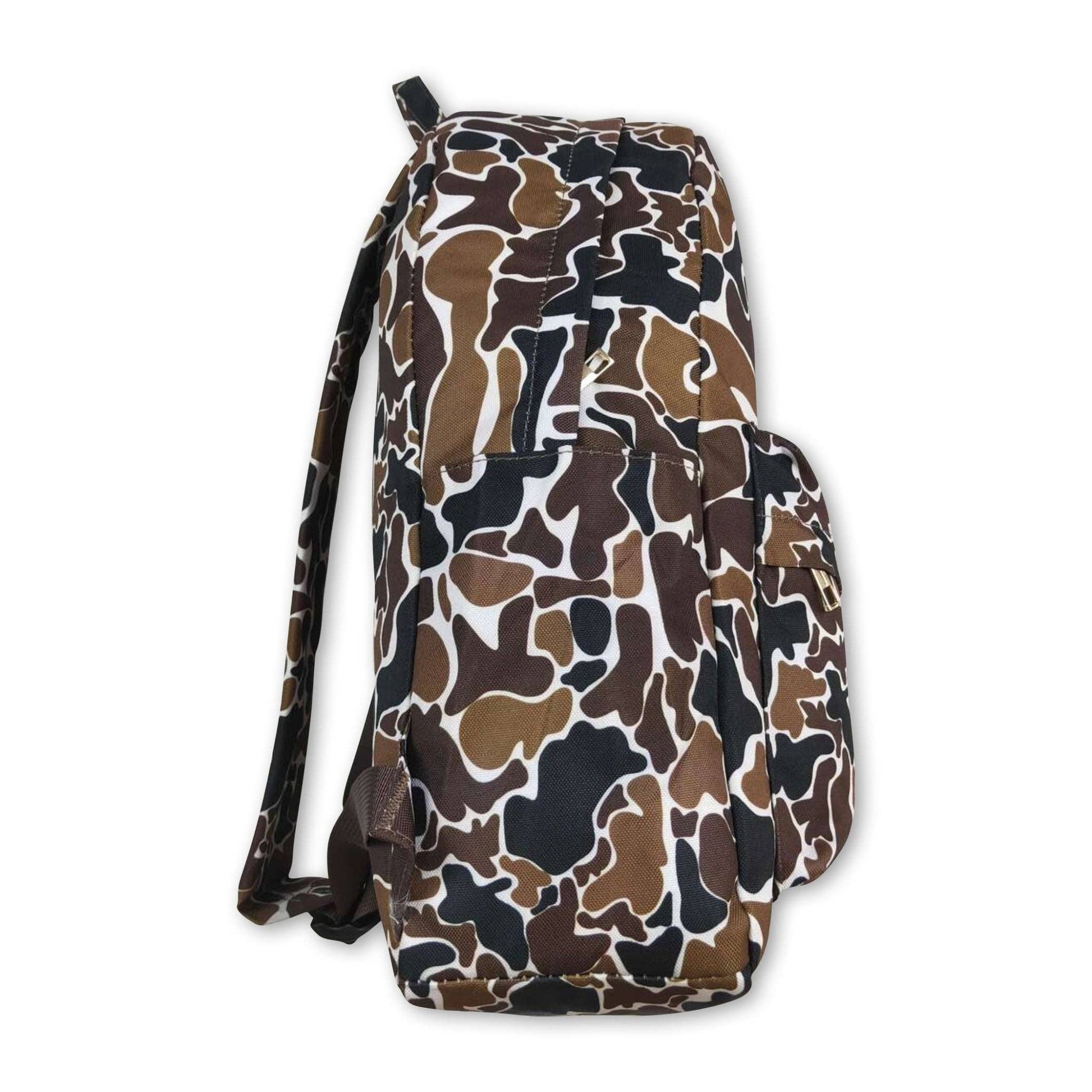 a backpack with a camouflage pattern on it