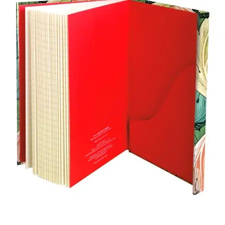 a red book opened to show the inside of the book