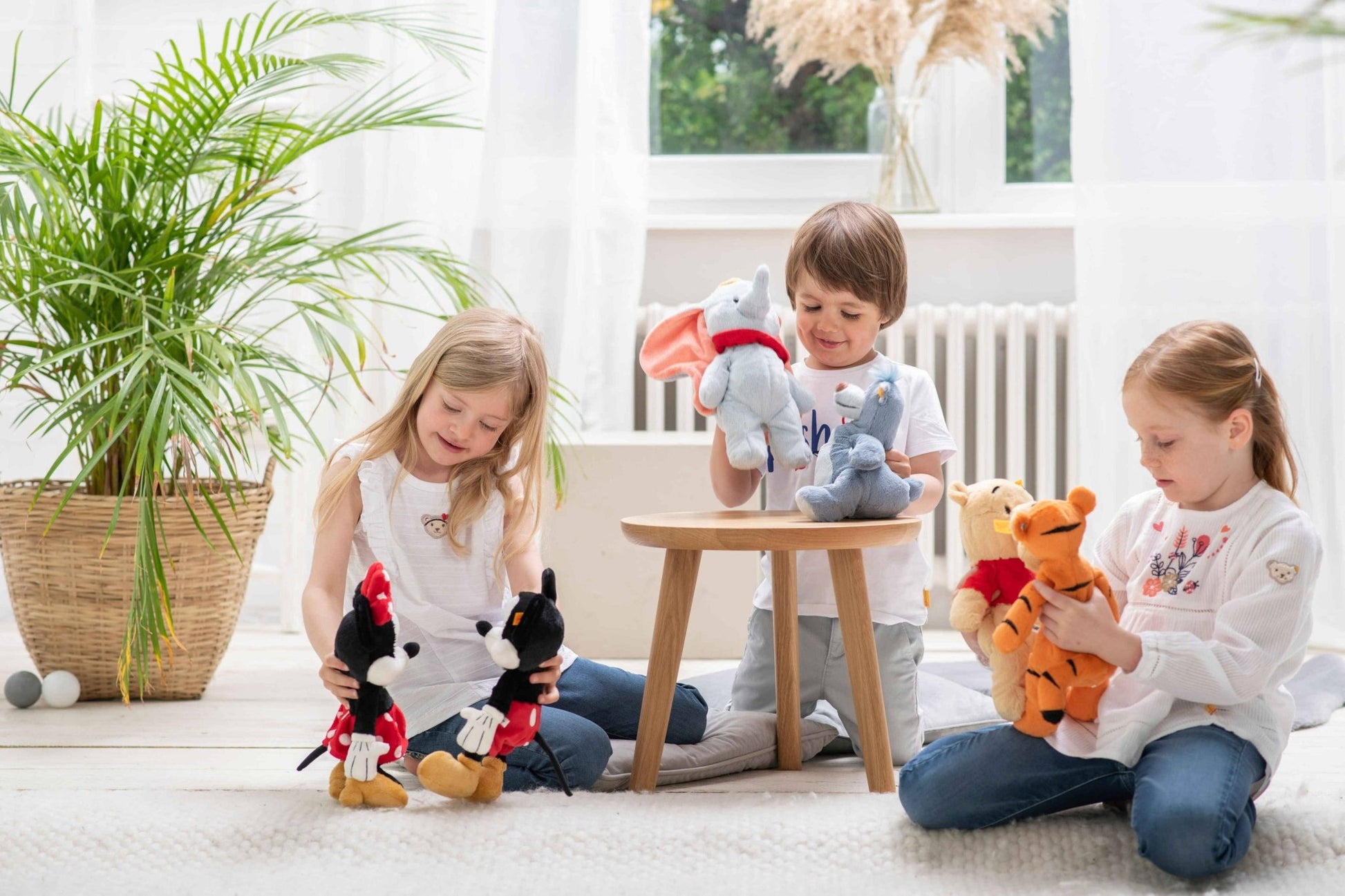 kids playing with Disney's Mickey Mouse Stuffed Plush Toy, 12 Inches