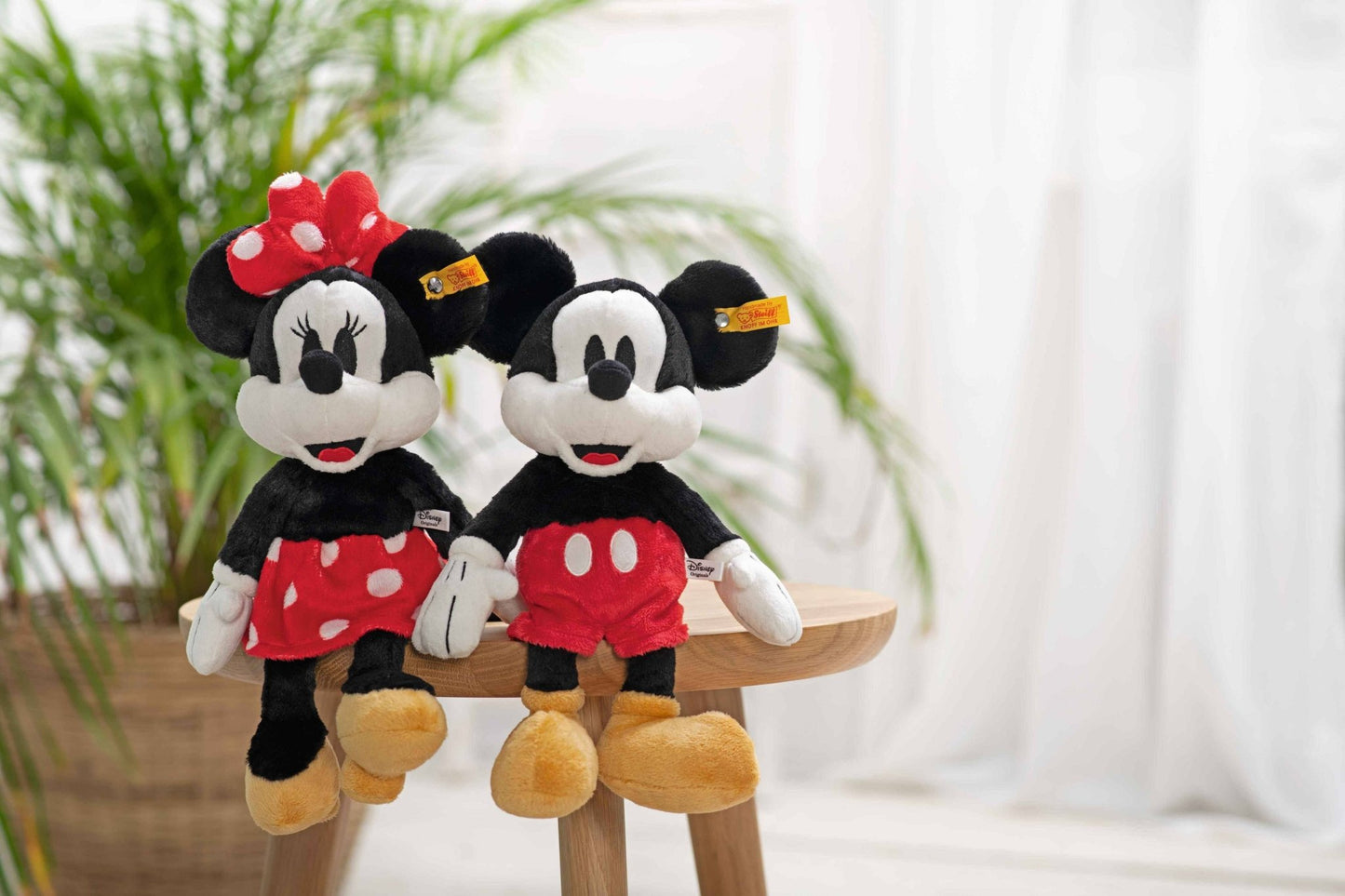 Disney's Mickey Mouse Stuffed Plush Toy, 12 Inches next to Minnie Mouse