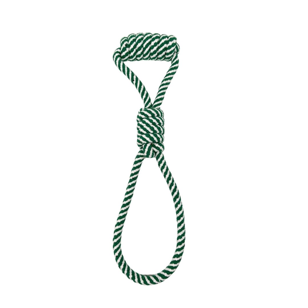 green dog rope toy