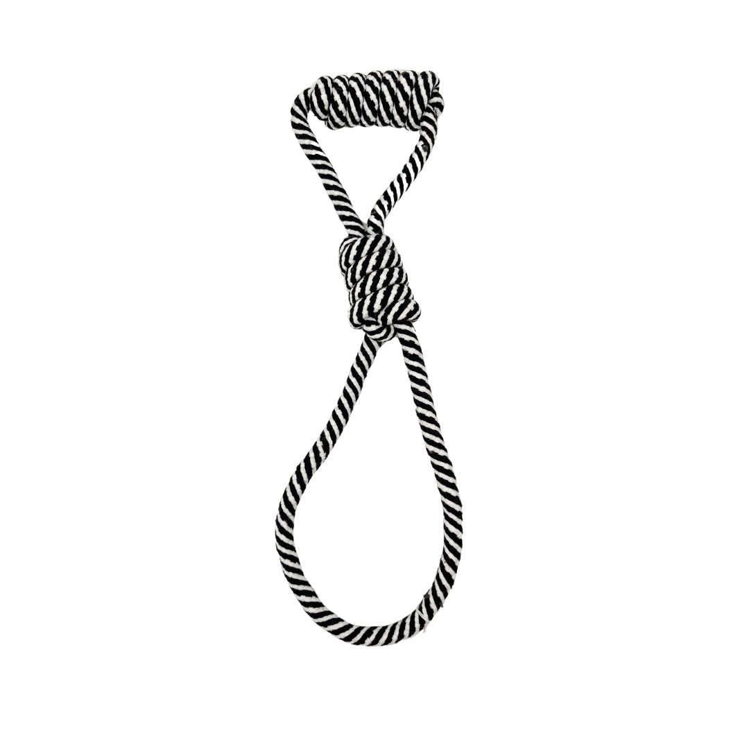 black dog rope toy