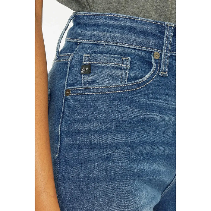 Women's Blue Jeans - High-Rise Cigarette Fit, Stretch Fabric, 5-Pocket Design | KanCan USA KC20000M