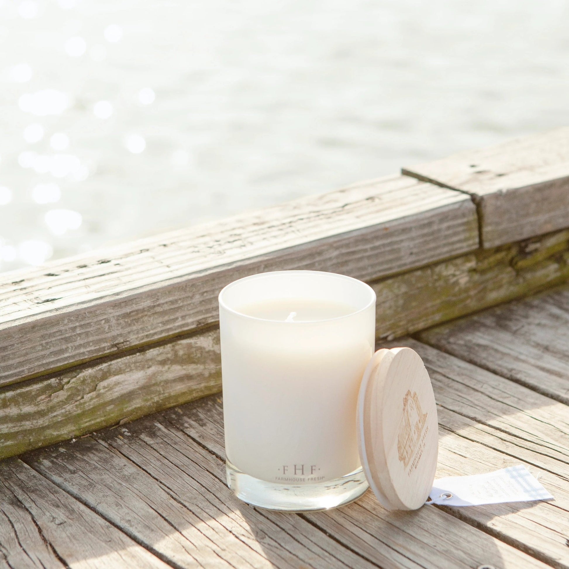 Farmhouse Fresh Midnight on the Dock Scented Candle Wooden Lid