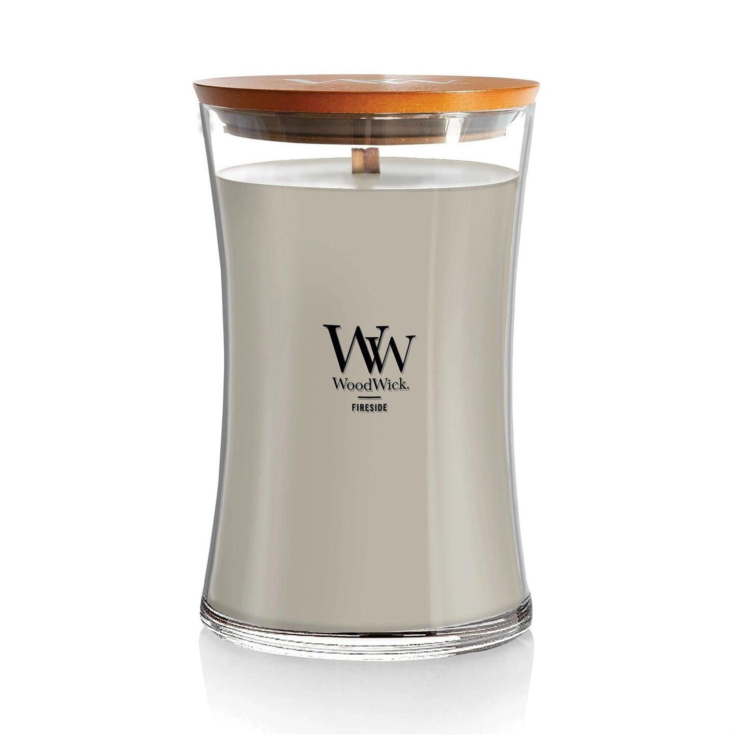 Fireside Woodwick Candle With Crackling Wooden Wick - Cozy Home Atmosphere & Lasting Scent