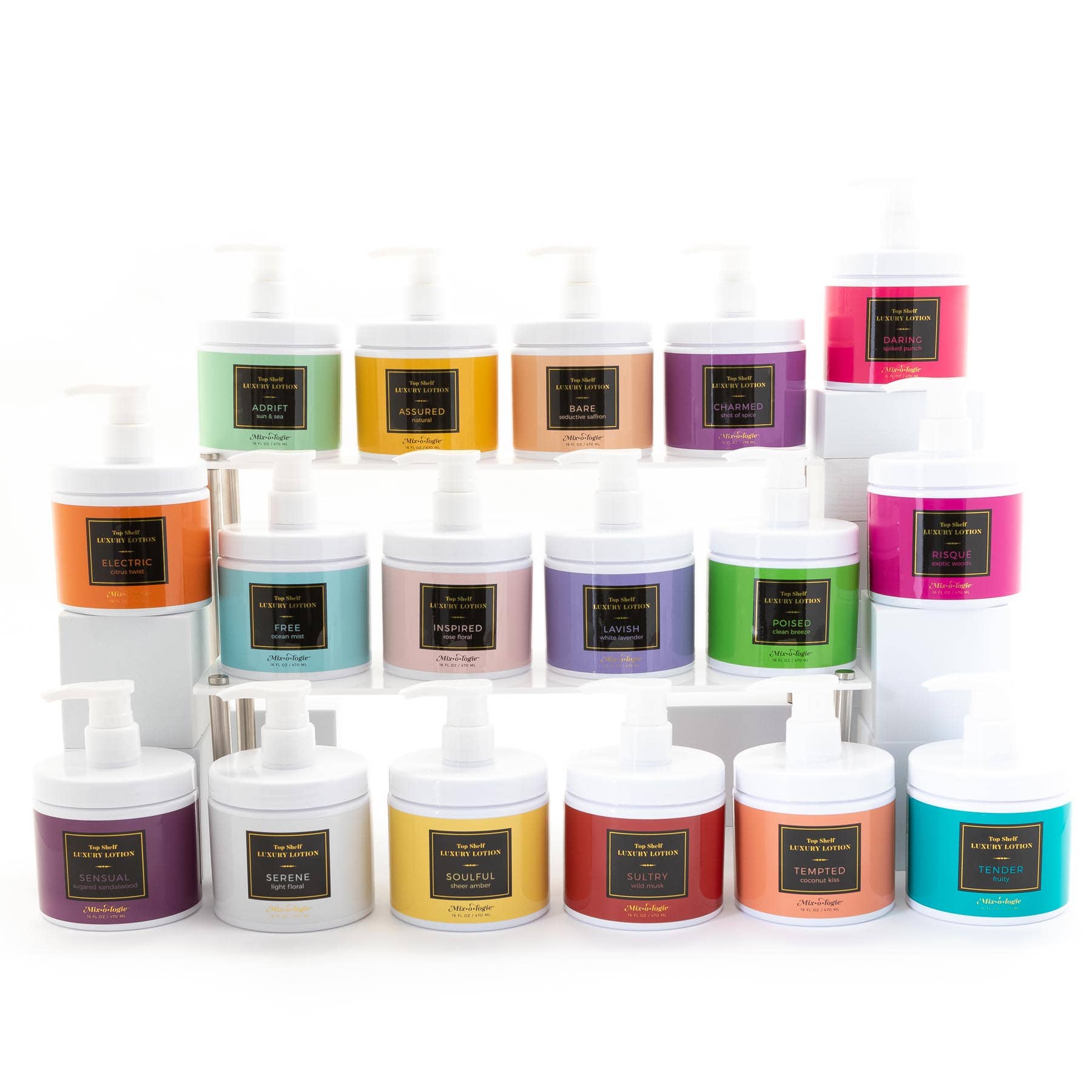 many tubs in different fragrances of Free Top Shelf Luxury Lotion