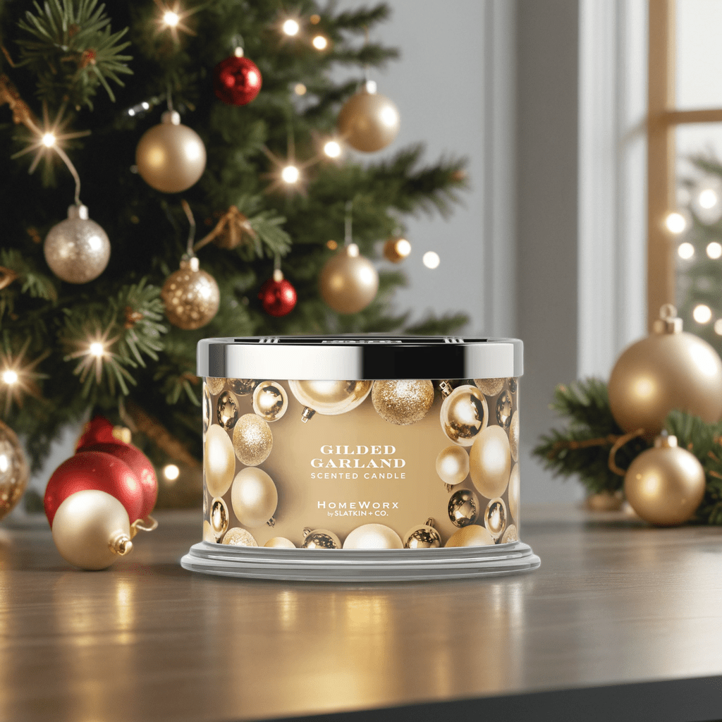 Gilded Garland Scented Candle With 4 Wicks