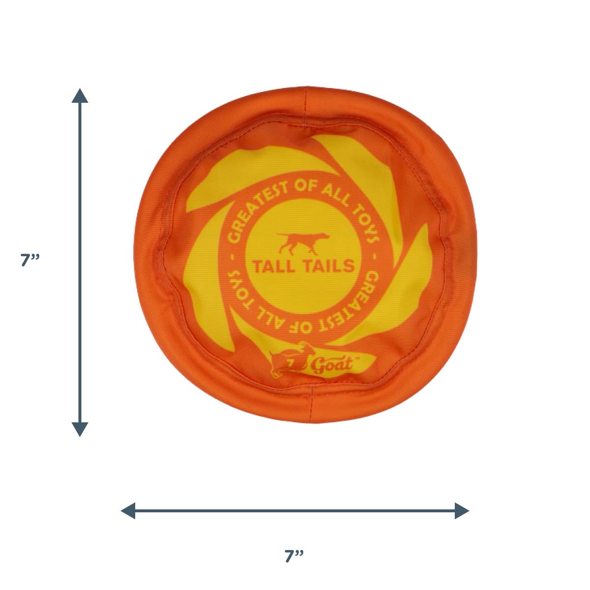 a yellow and orange frisbee with a yellow dog on it