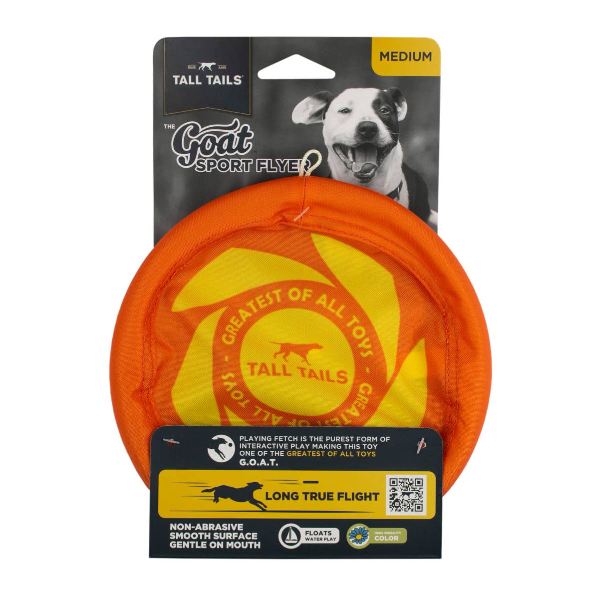 an orange frisbee with a dog on it