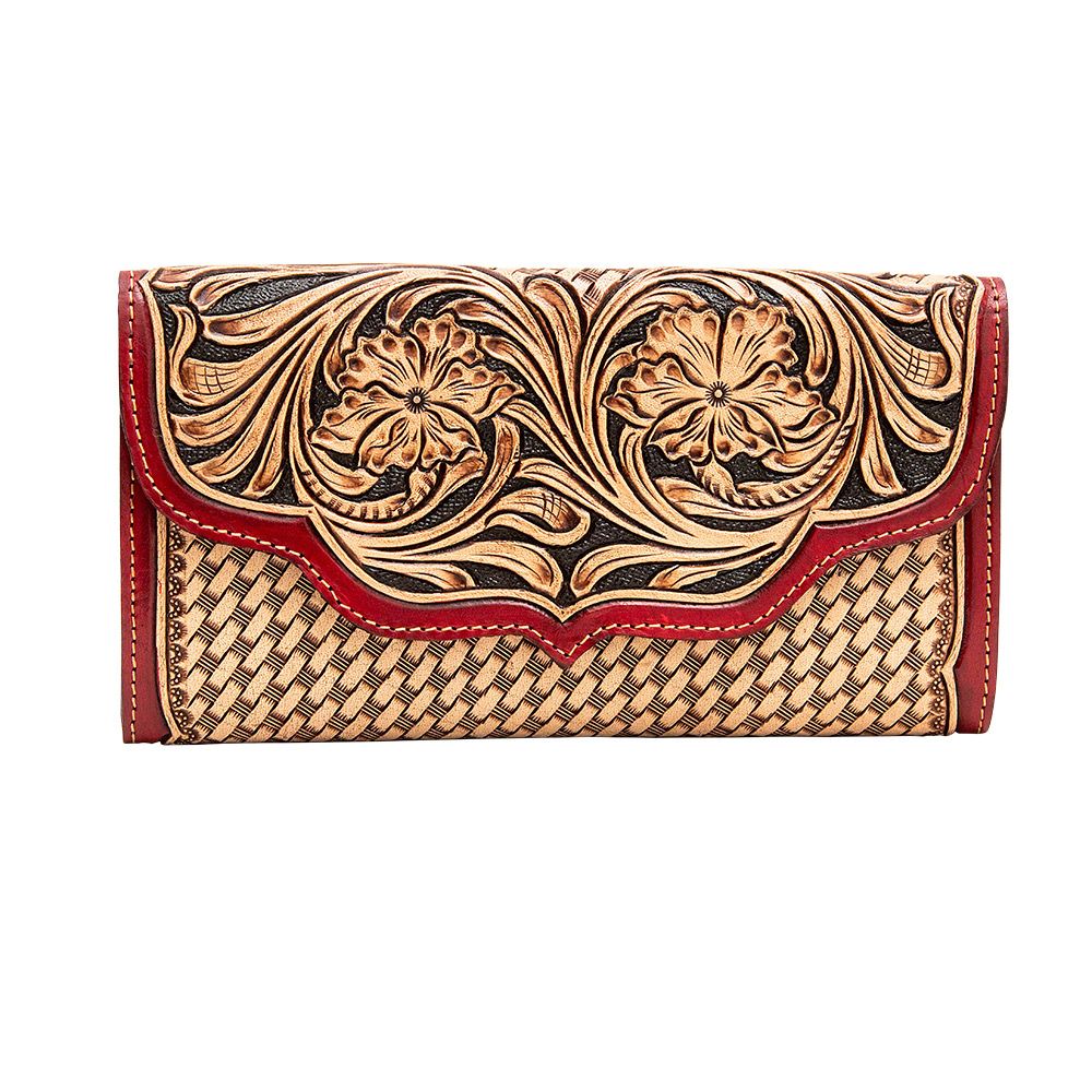 a women's wallet with a floral design