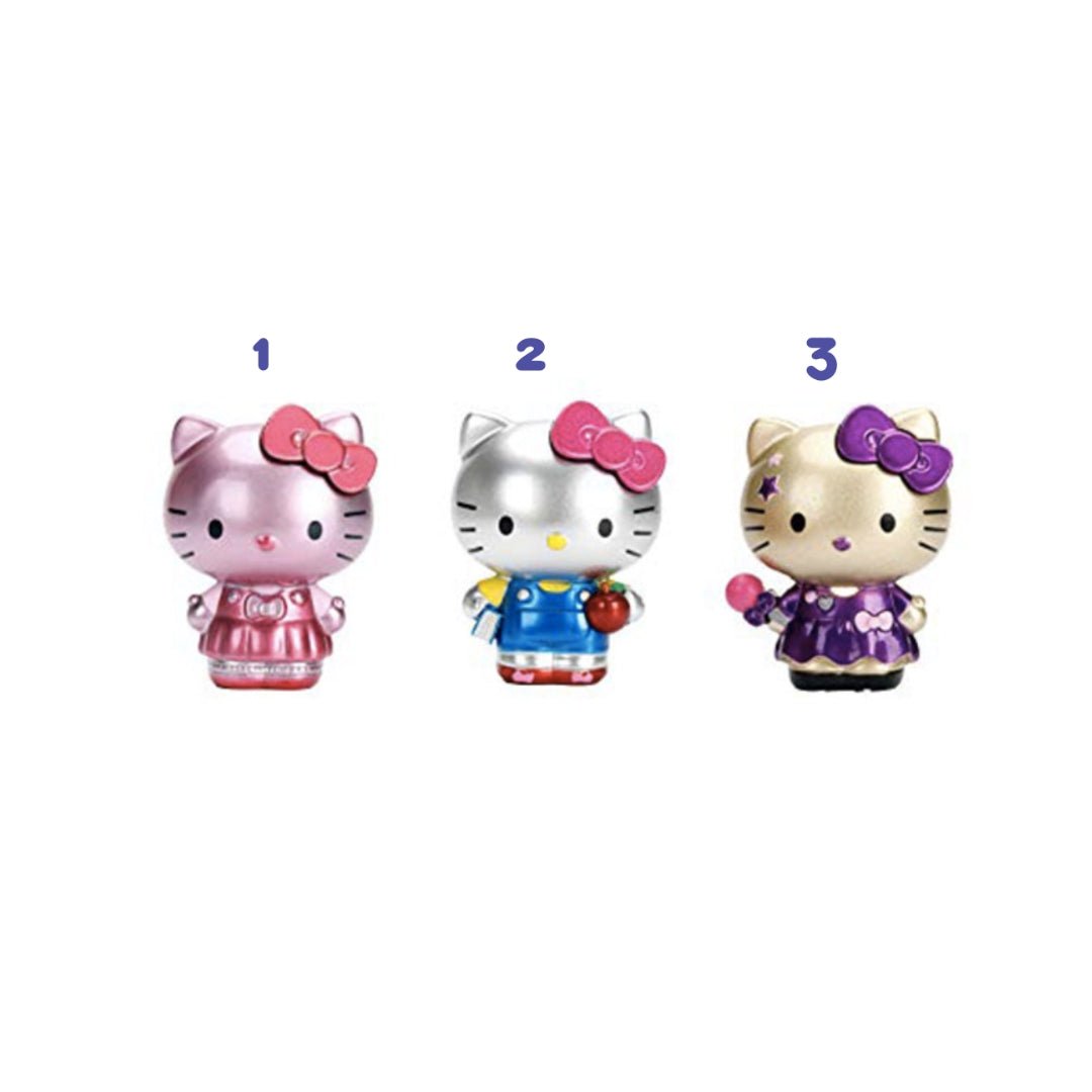 Hello Kitty Megalfigs Die Cast Figurines in pink, blue and purple