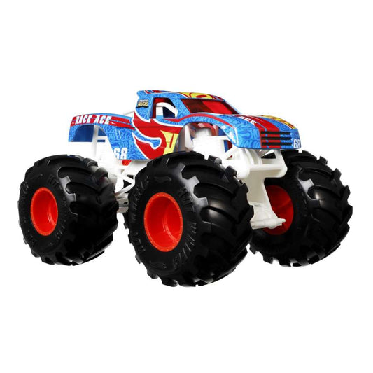 a toy monster truck with four large tires