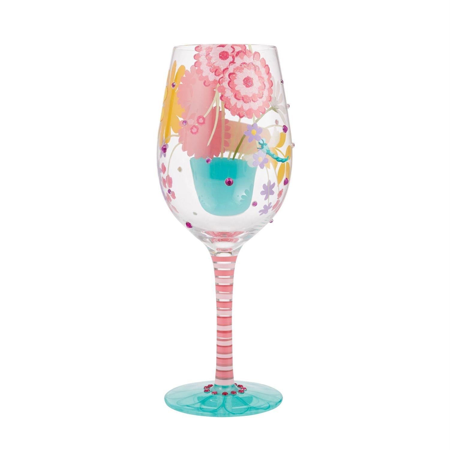 hand painted Best Mom Ever Wine Glass