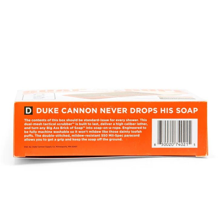 a box of duke cannon never drops his soap