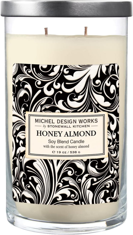 Michel Design Works Large 19oz Soy Blend Tumbler Candle with Lid, Honey Almond Scent