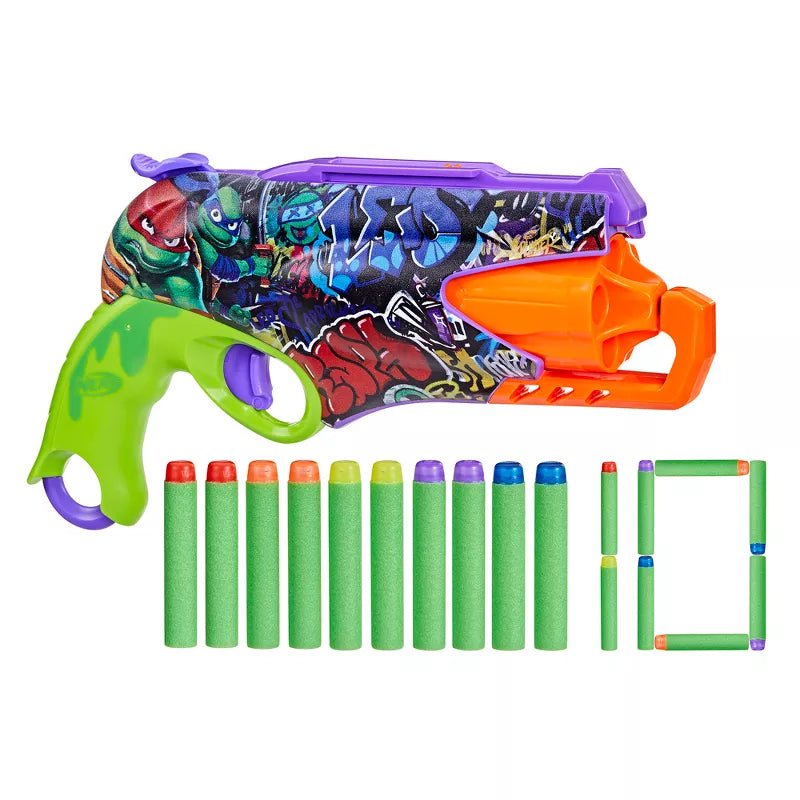 a toy nerf blaster with a bunch of soft foam inserts