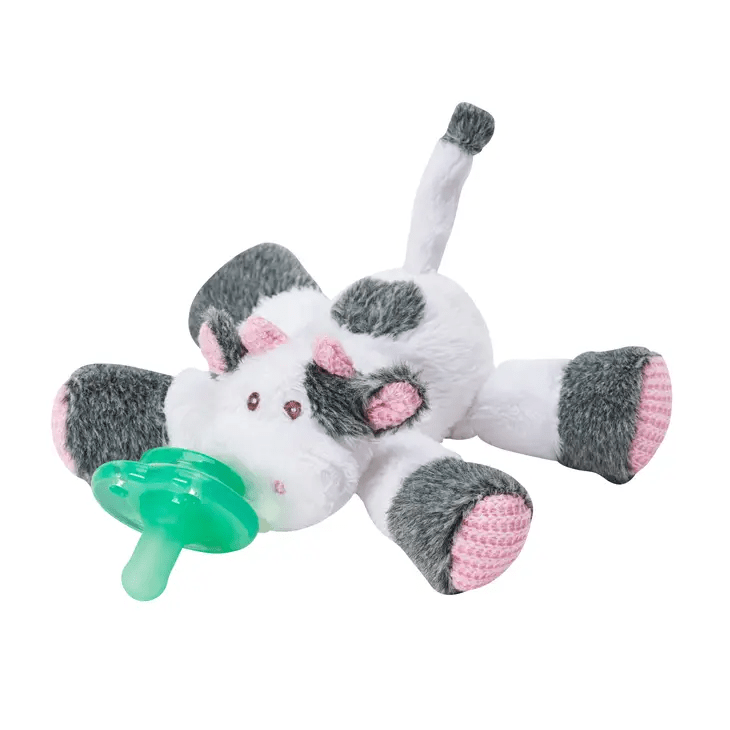 a stuffed animal with a pacifier in its mouth