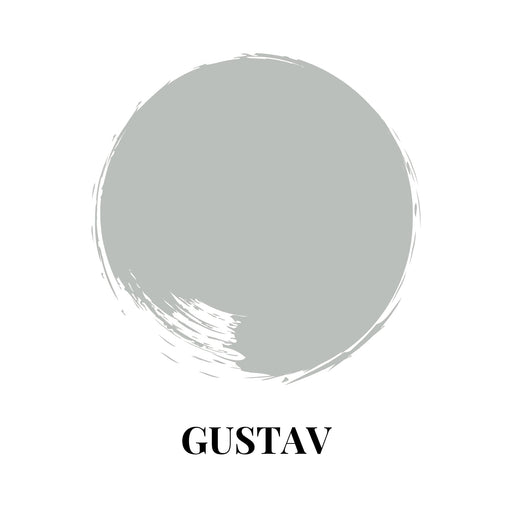 a gray color with the word gustv in the middle