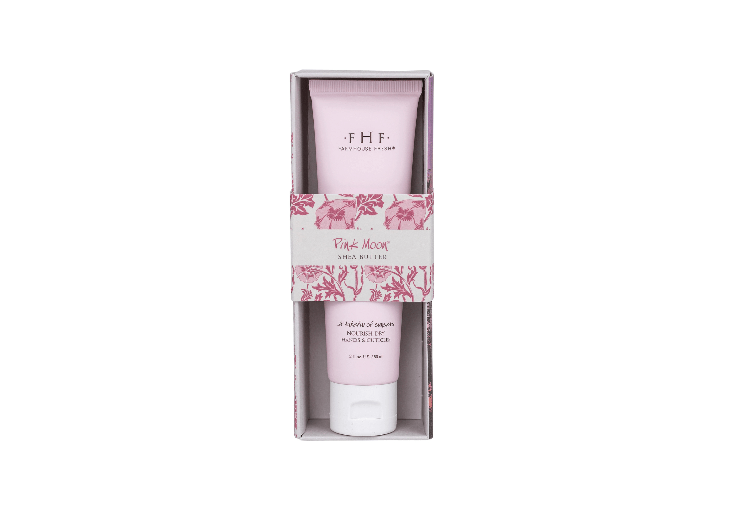 a pink tube of hand cream in a pink box