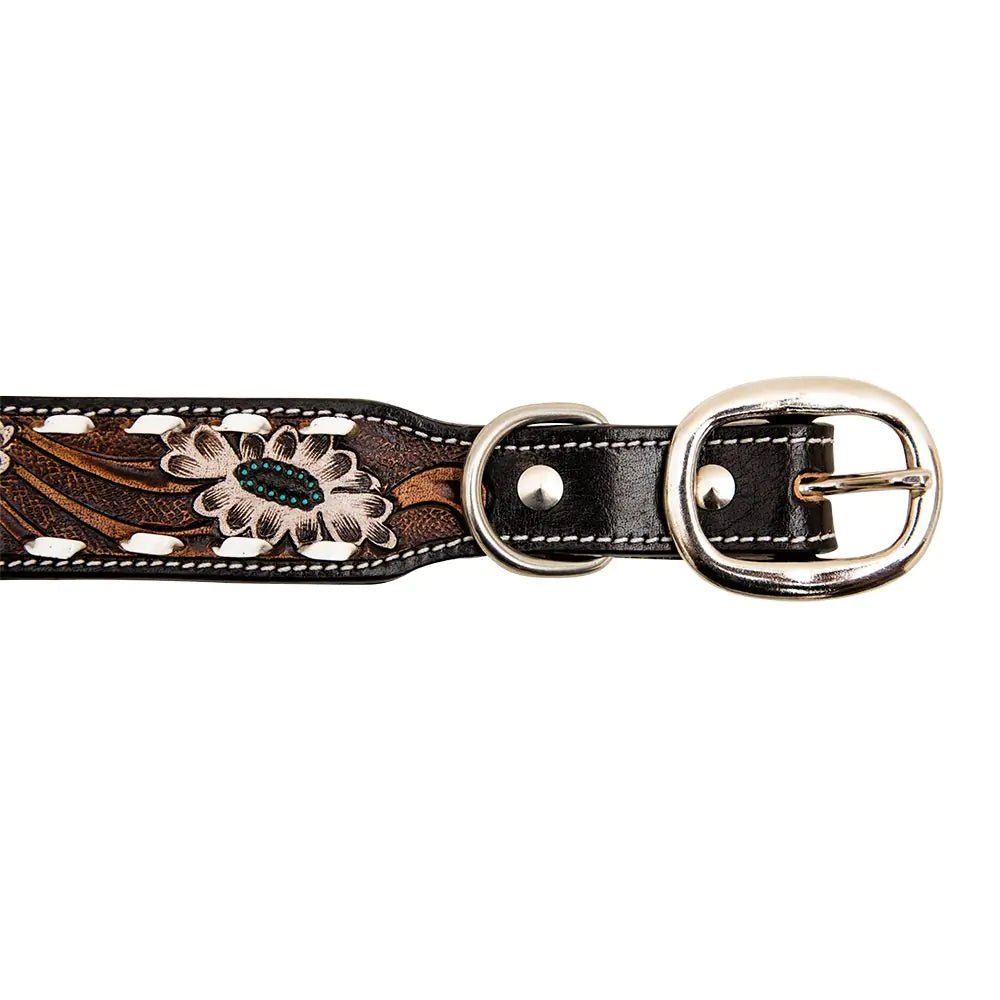 Hotshots Hand-Tooled Leather Dog Collar Durable & Stylish