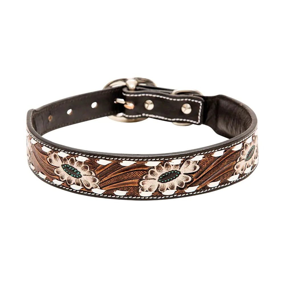 Hotshots Hand-Tooled Leather Dog Collar Durable & Stylish