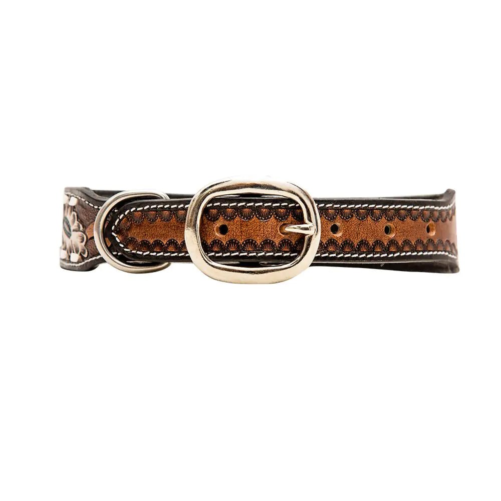 Hotshots Hand-Tooled Leather Dog Collar Durable & Stylish