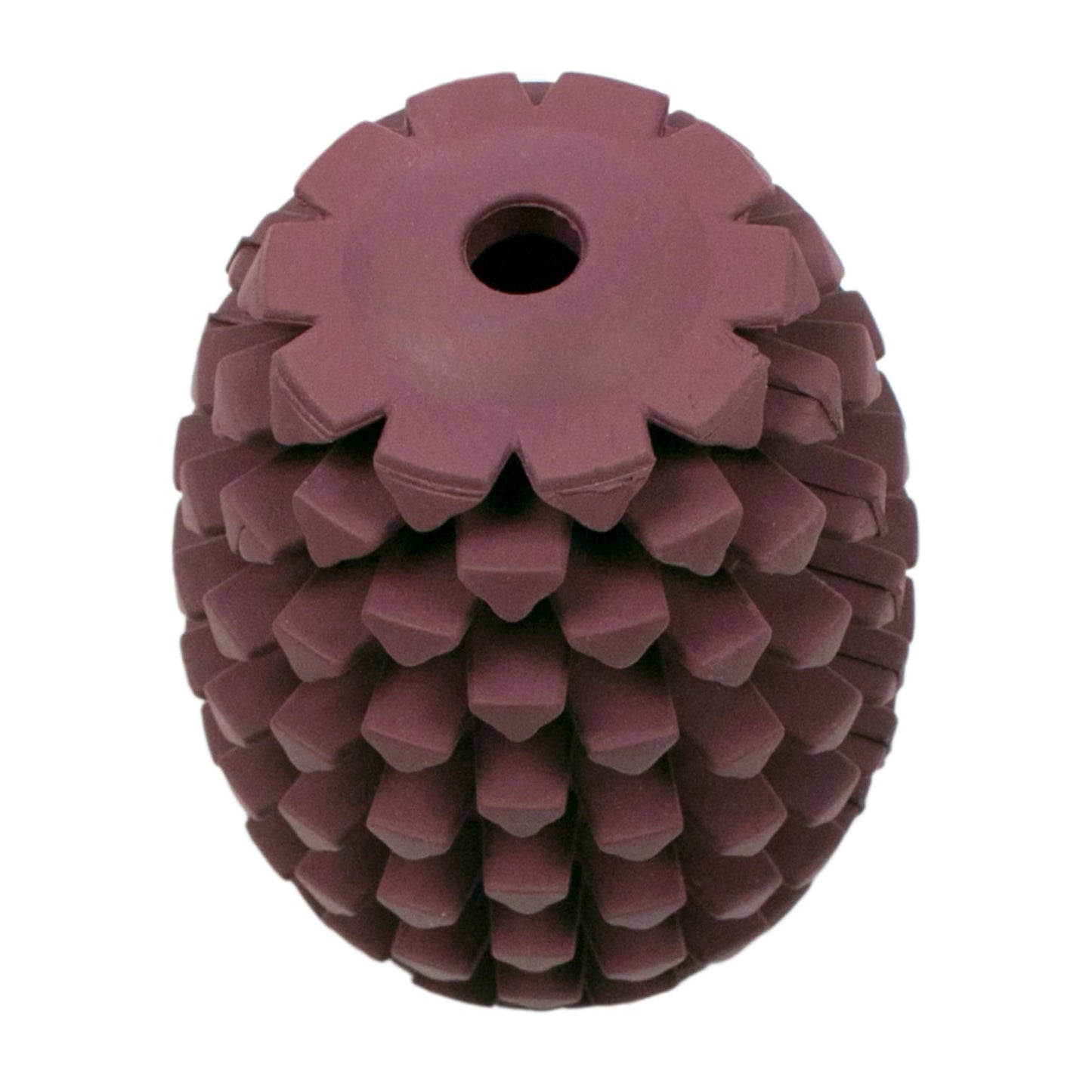 a large purple dog toy with spikes on it