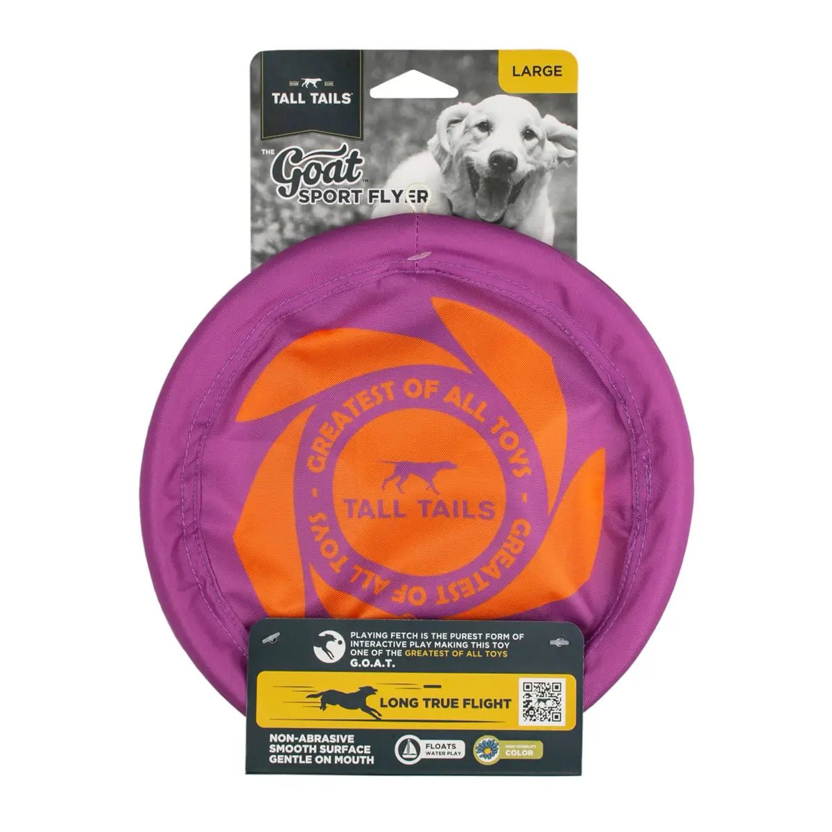 Tall Tails Large 9" Dog Frisbee - Soft Flying Disc for Safe Fetch Play and Active Dogs