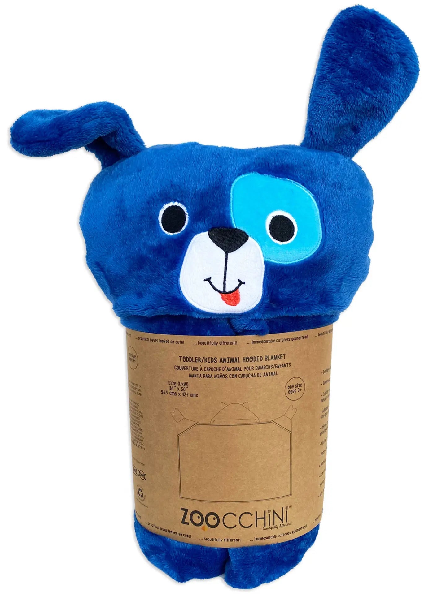 a blue dog hooded toddler blanket