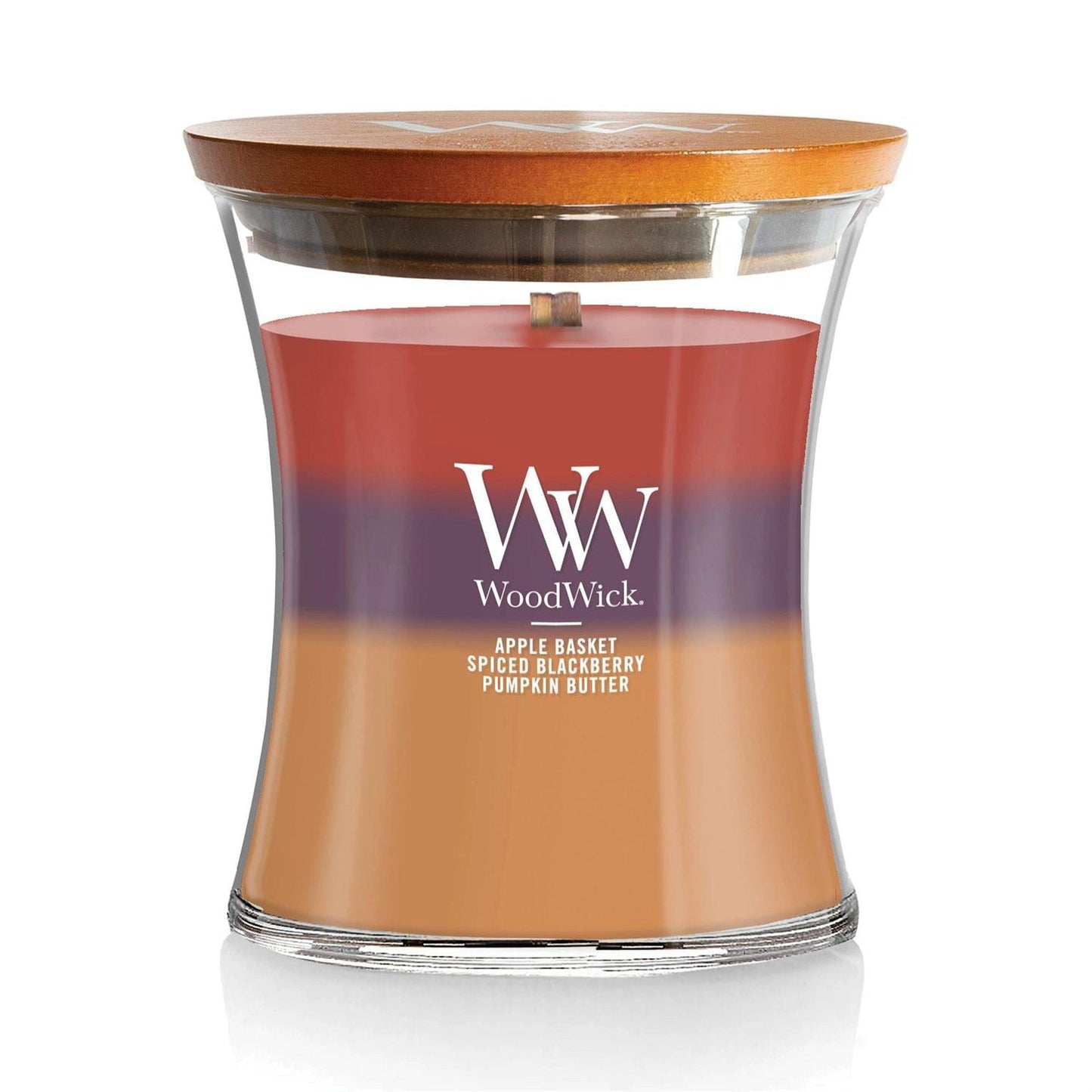 Trilogy Autumn Harvest Woodwick Candle - 3 Cozy Fall Scents Including Apple Basket, Spiced Blackberry & Pumpkin Butter