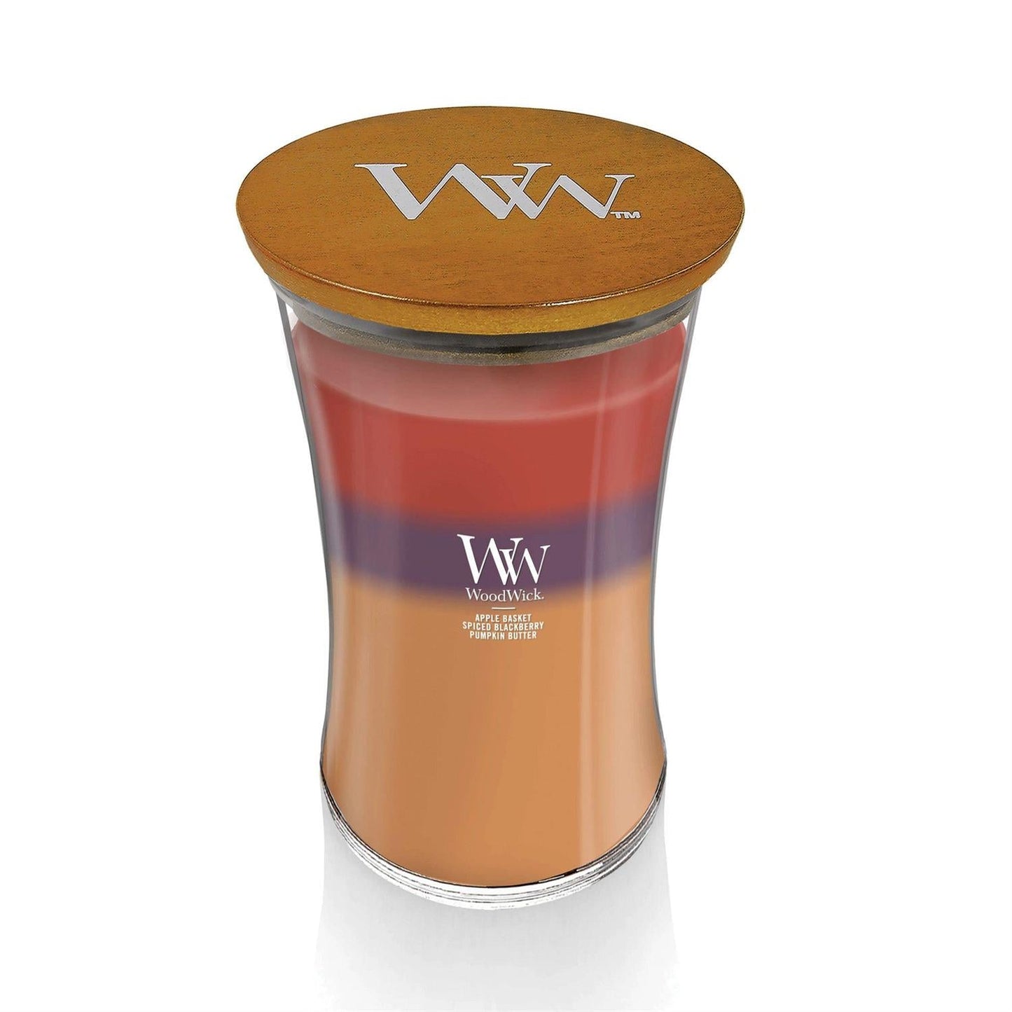 Trilogy Autumn Harvest Woodwick Candle - 3 Cozy Fall Scents Including Apple Basket, Spiced Blackberry & Pumpkin Butter