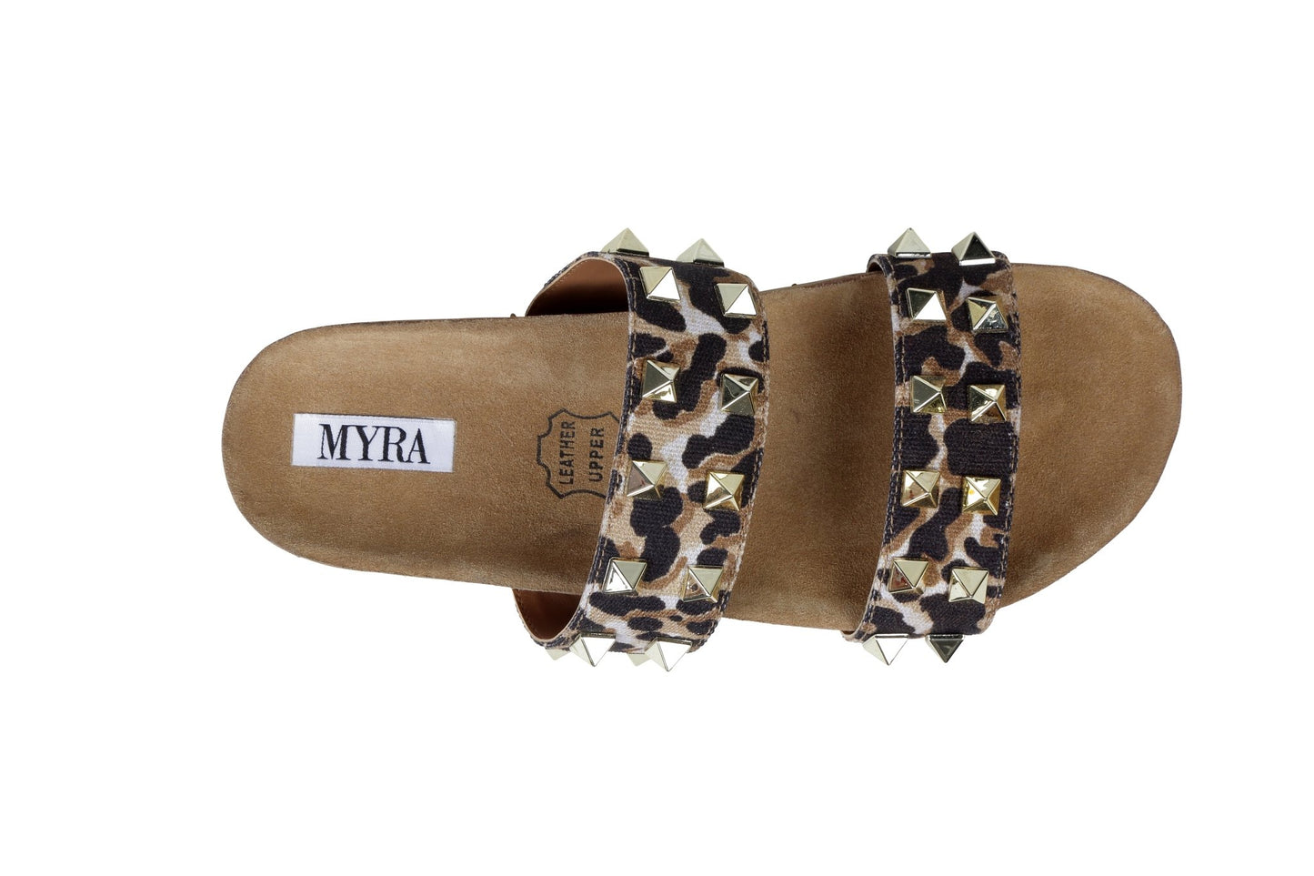 a pair of leopard print sandals with bows