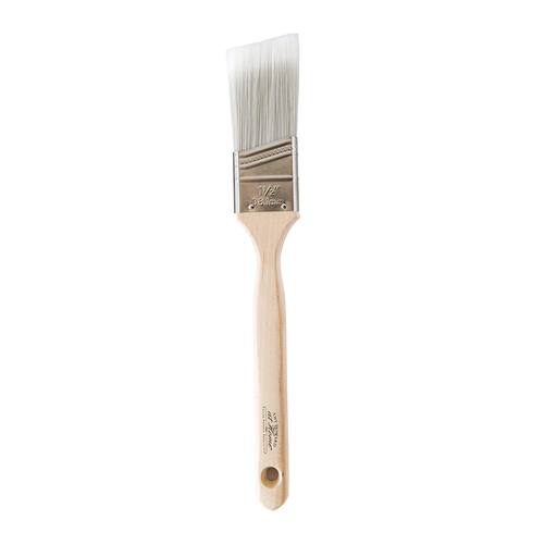 a white paint brush with a wooden handle