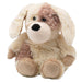 a stuffed dog is sitting on a white background